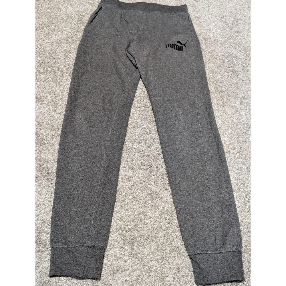 Puma Joggers Kids XL 18-20 Gray Sweatpants Athletic Logo Fleece Active Lounge